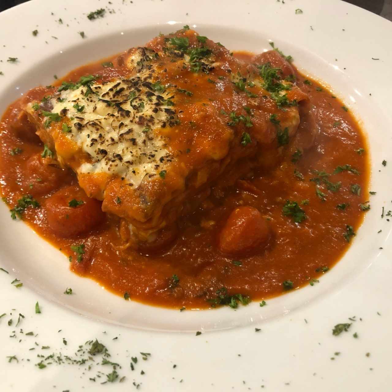 Lasagna de Pollo gratinada 