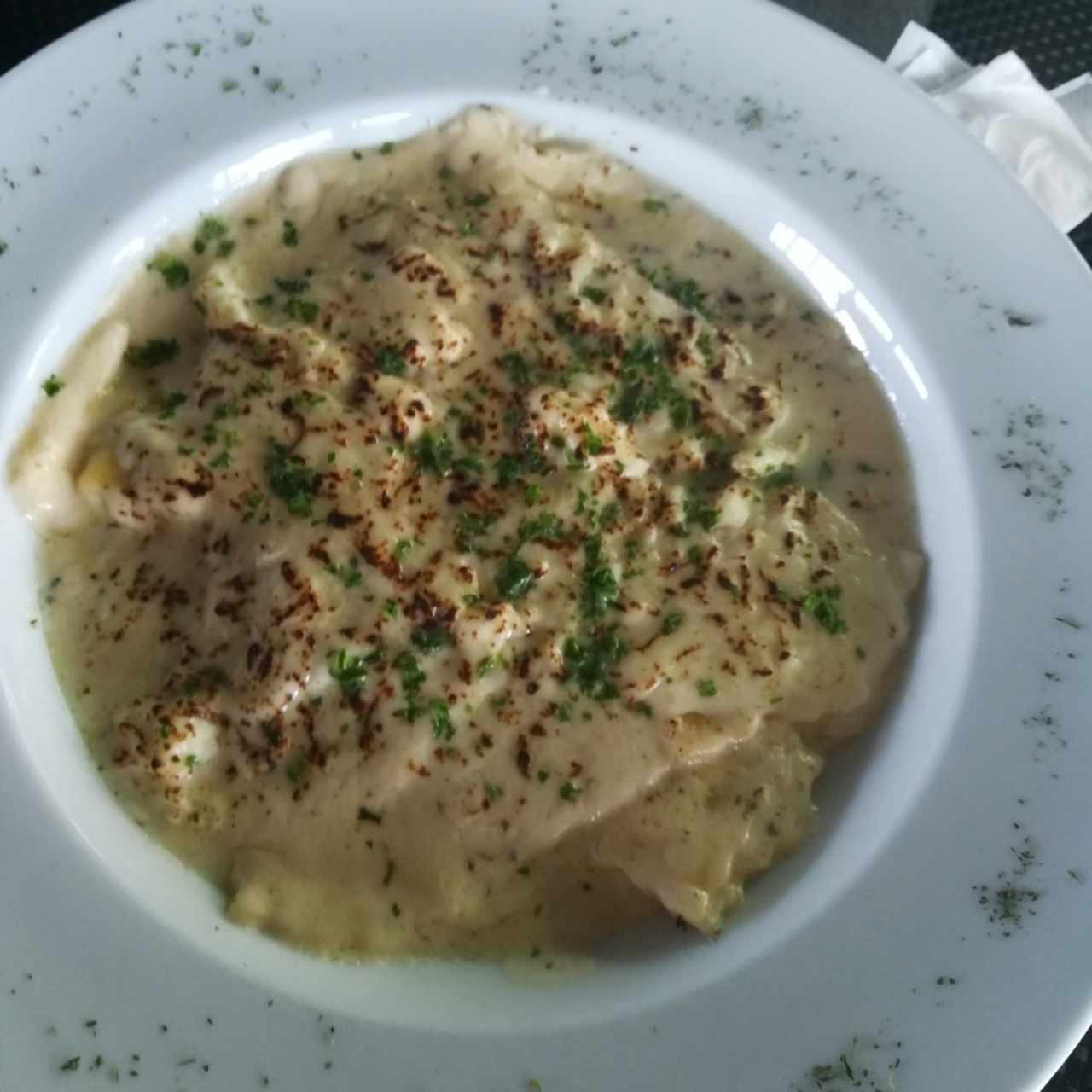 Raviolis gratinados 