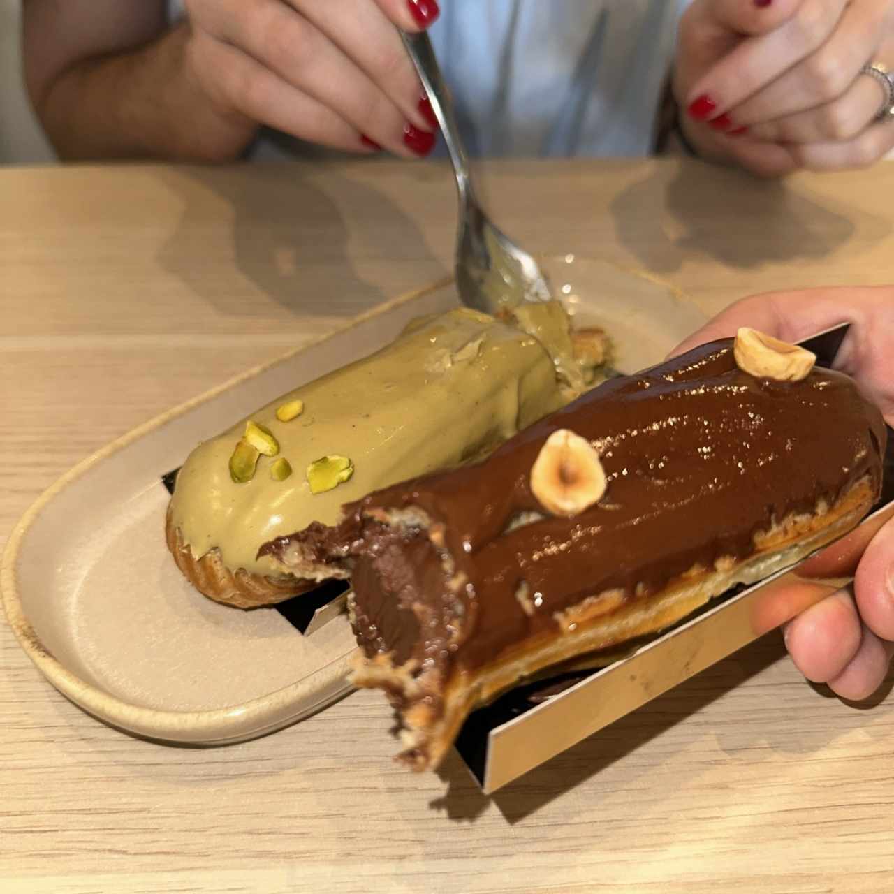 Eclaire Nutella y Pistaccio 