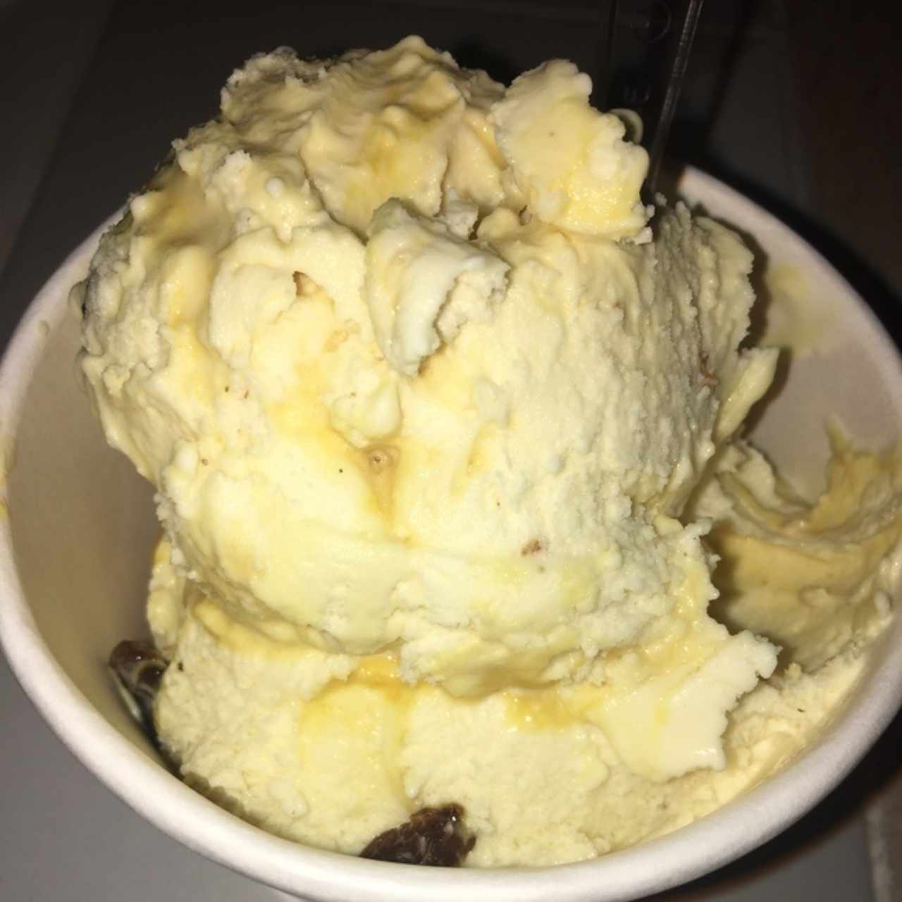 helado ron con pasas casero