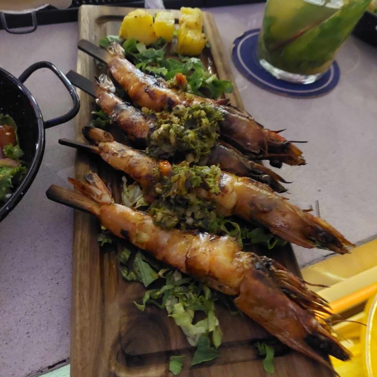 Brocheta de camarón 