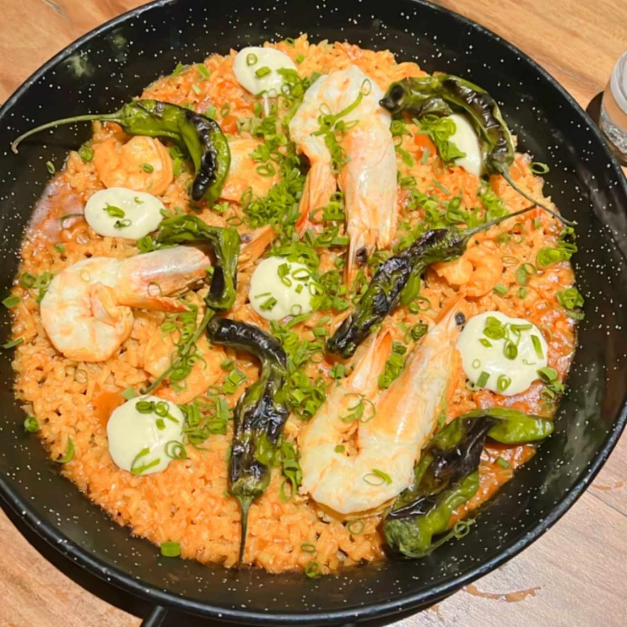 Arroz con langostinos.