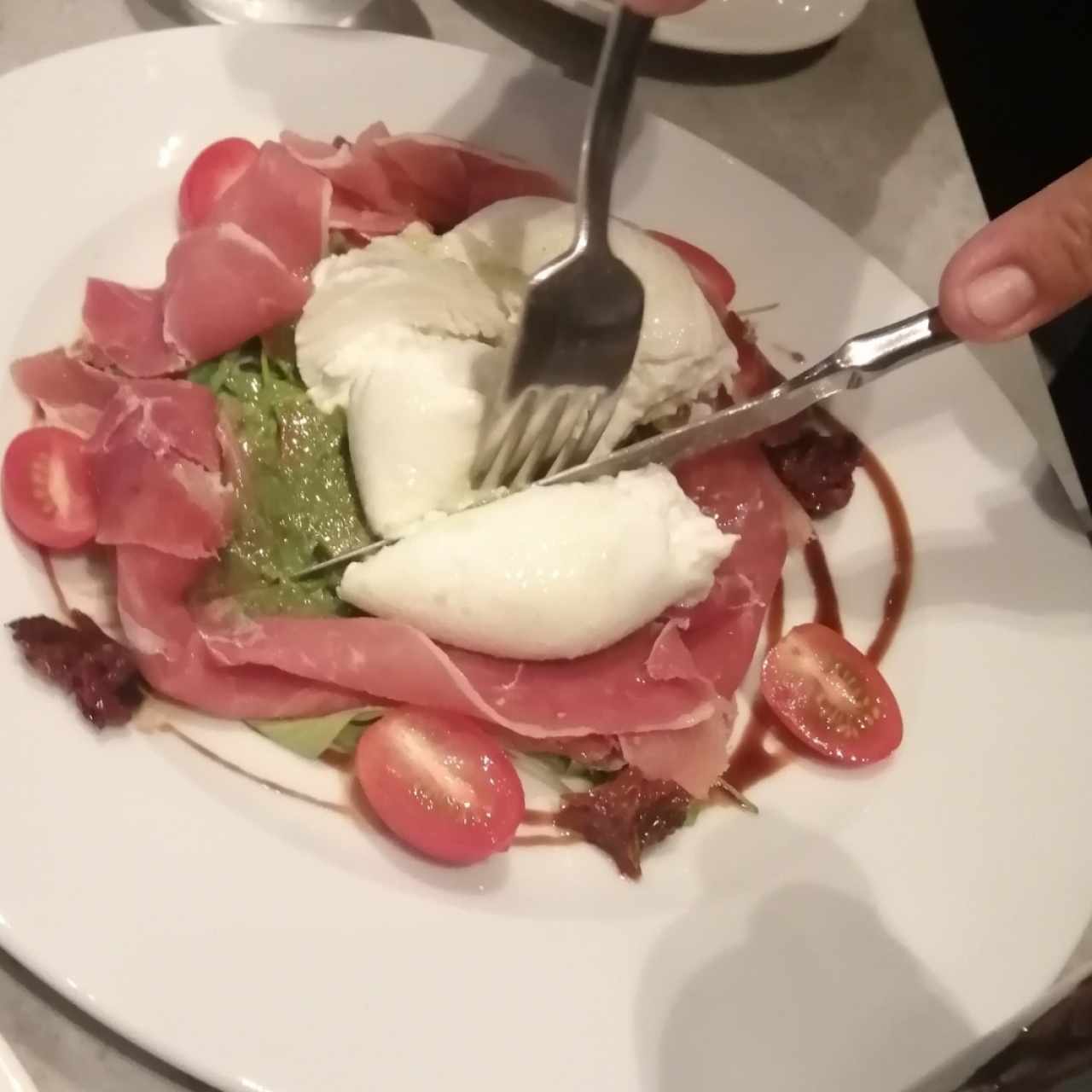 Antipasti - Burrata con Jamón