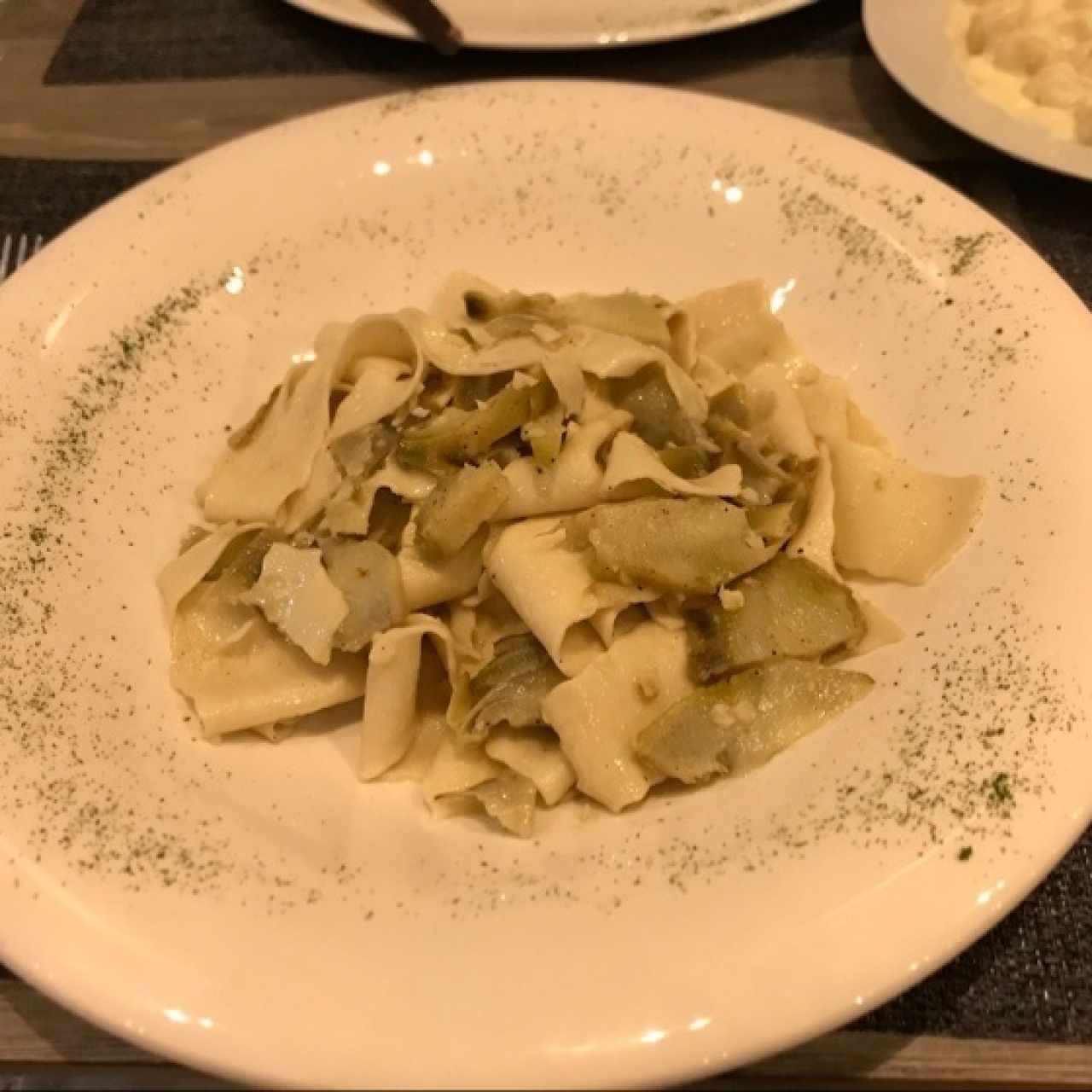 pasta con alcachofas 