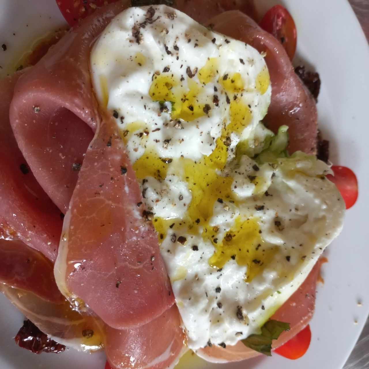 Antipasti - Burrata con Jamón