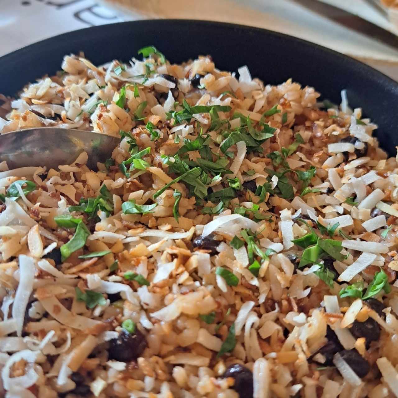 Arroz con guandú y coco