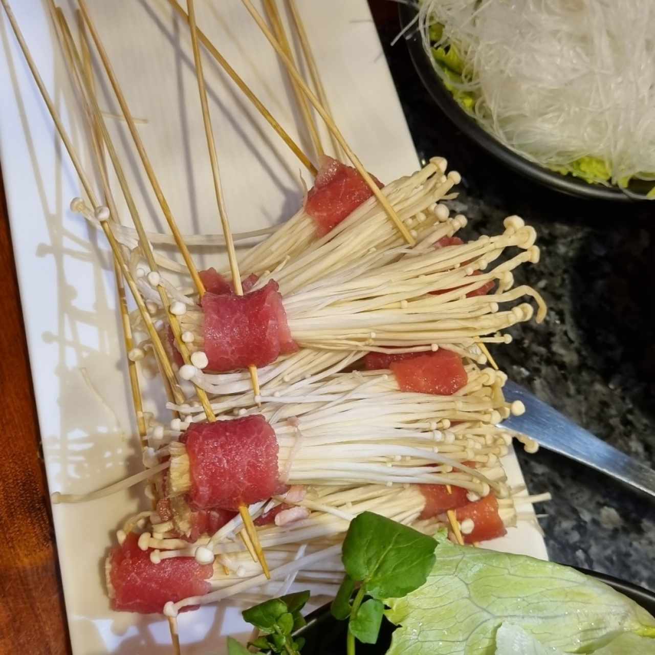 Enoki Enrollado de Carne