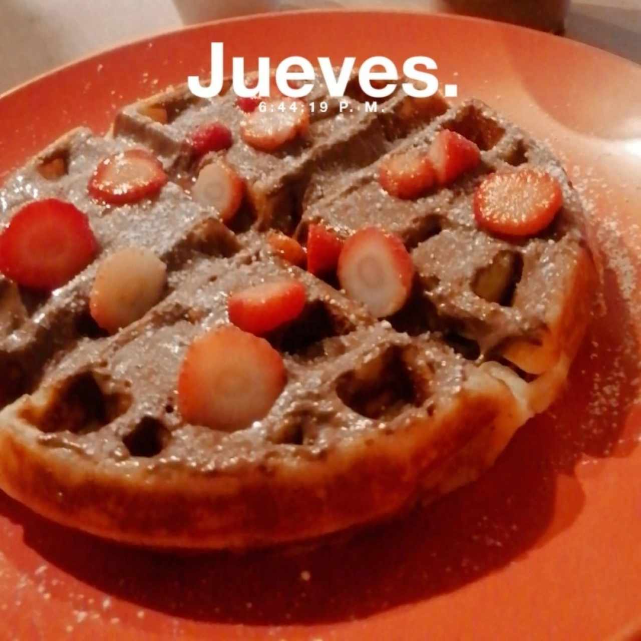 Waffle de Nutella y Fresas