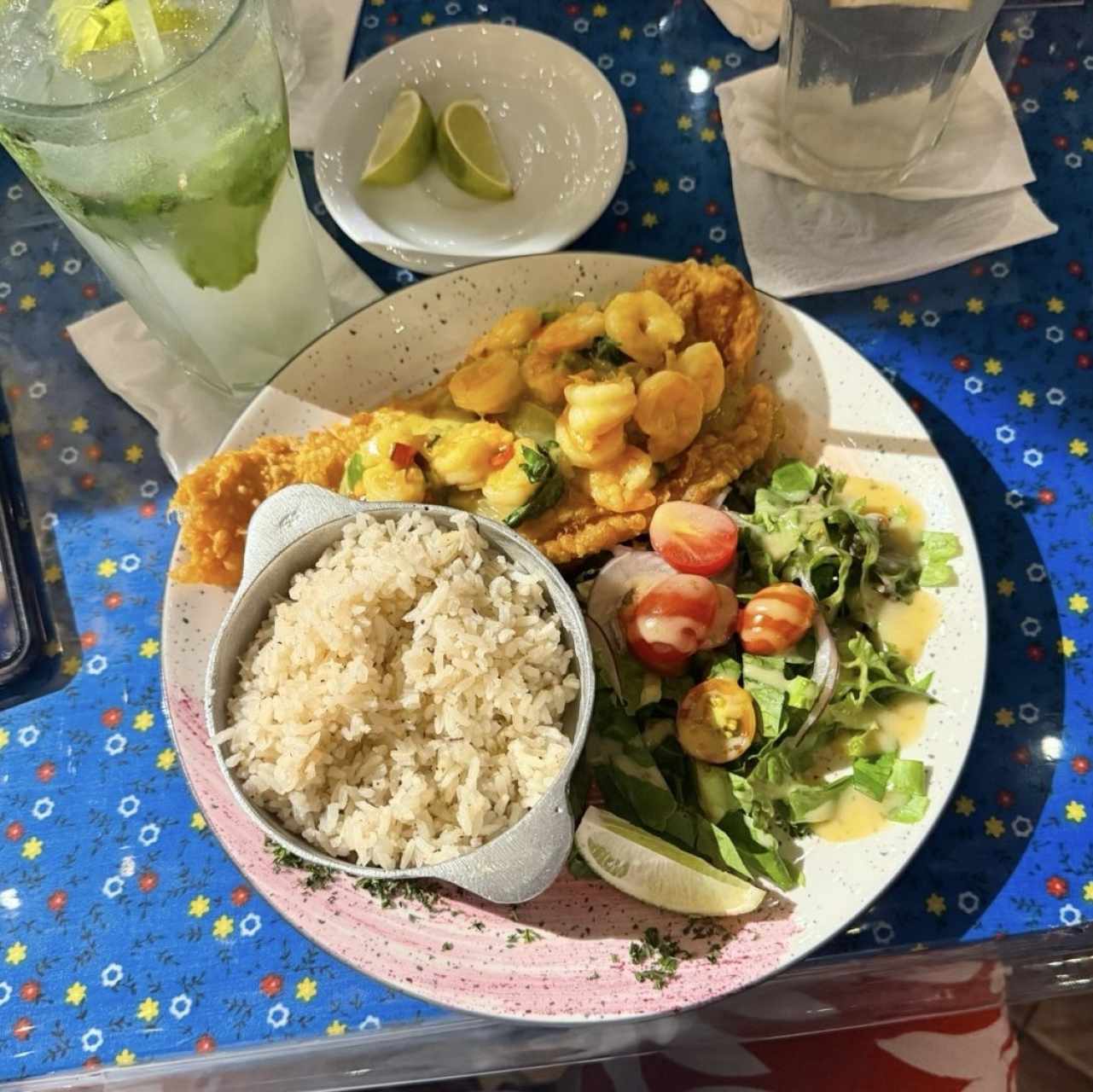 Filete de Pescado con Corona de Camarones