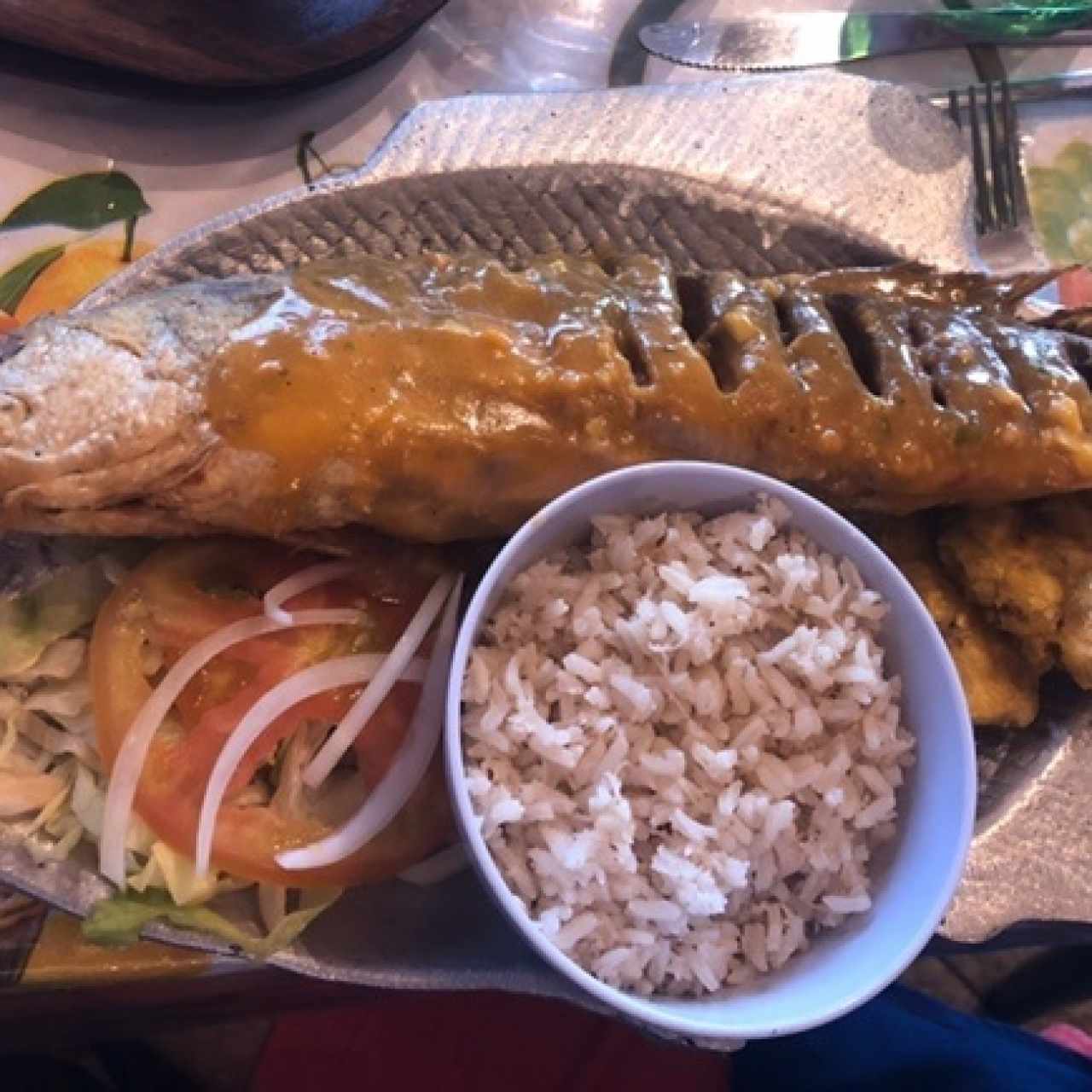 Pesca'o a la Escobish, Arroz con Coco y Patacón