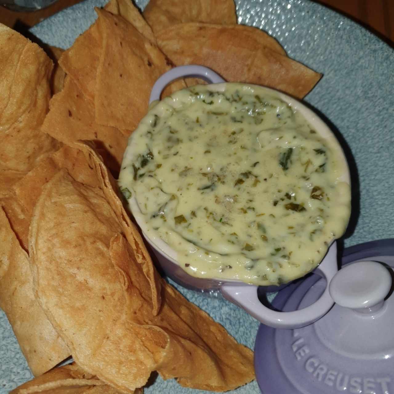 Dip de queso y espinácas