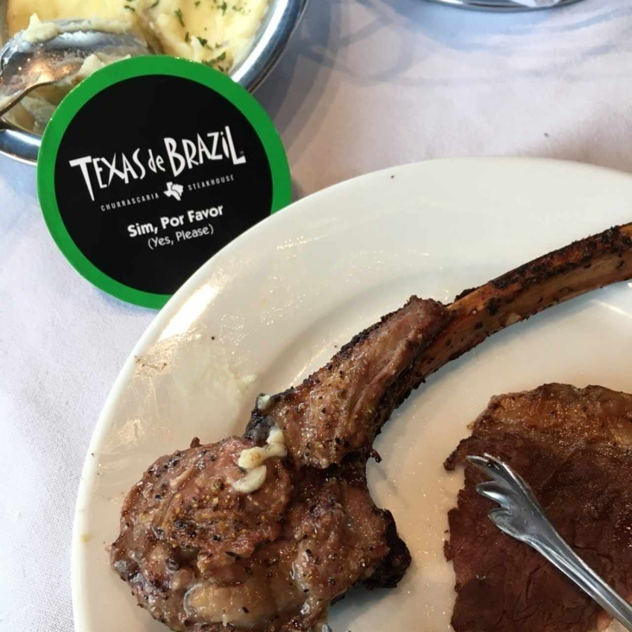 puré, lamb chop