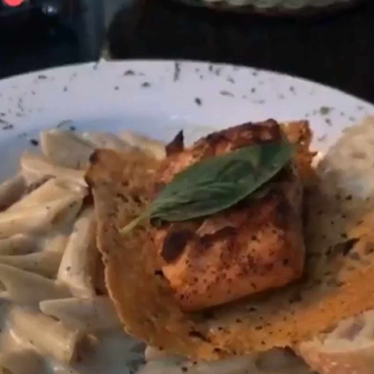 pasta alfredo con Salmon