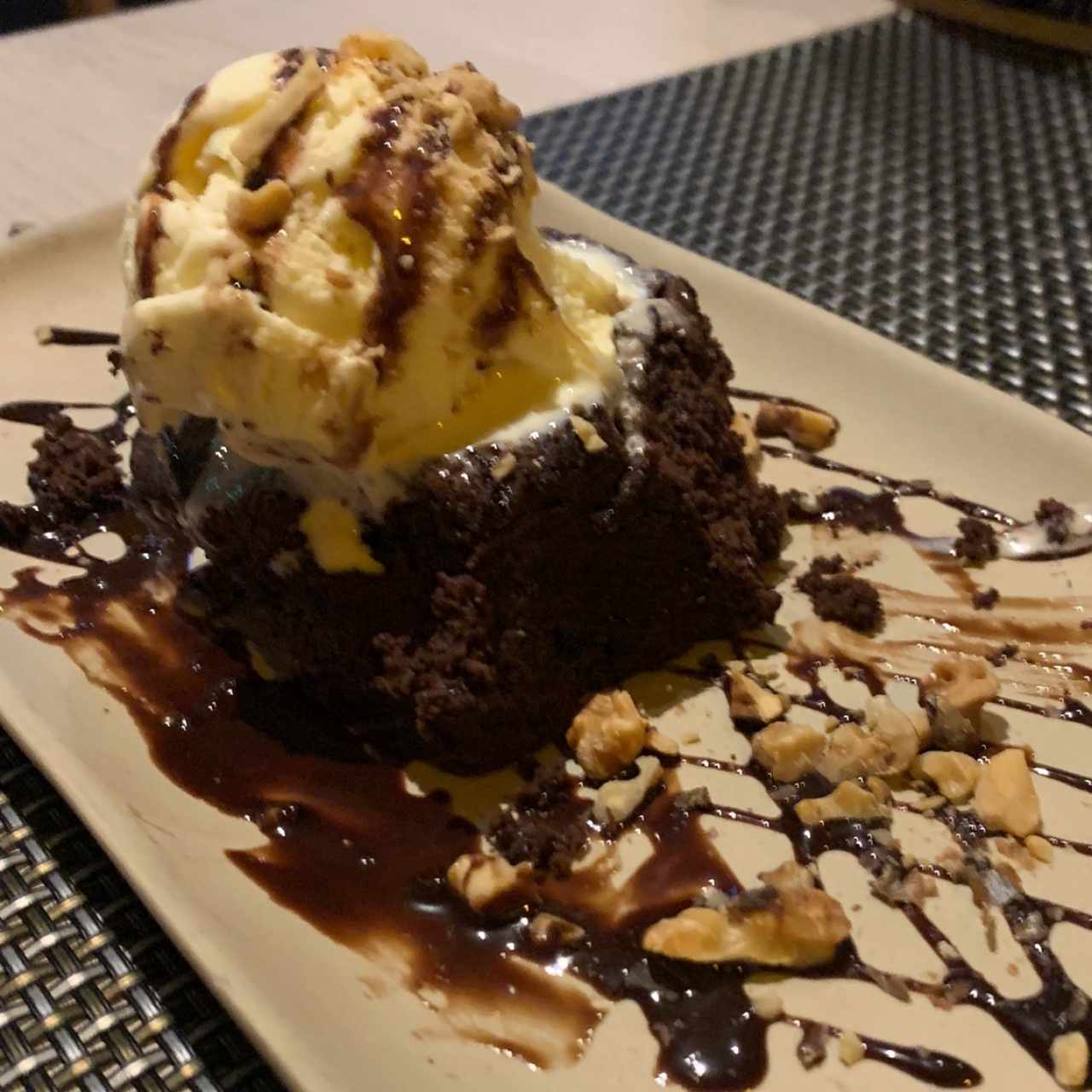 brownie c helado