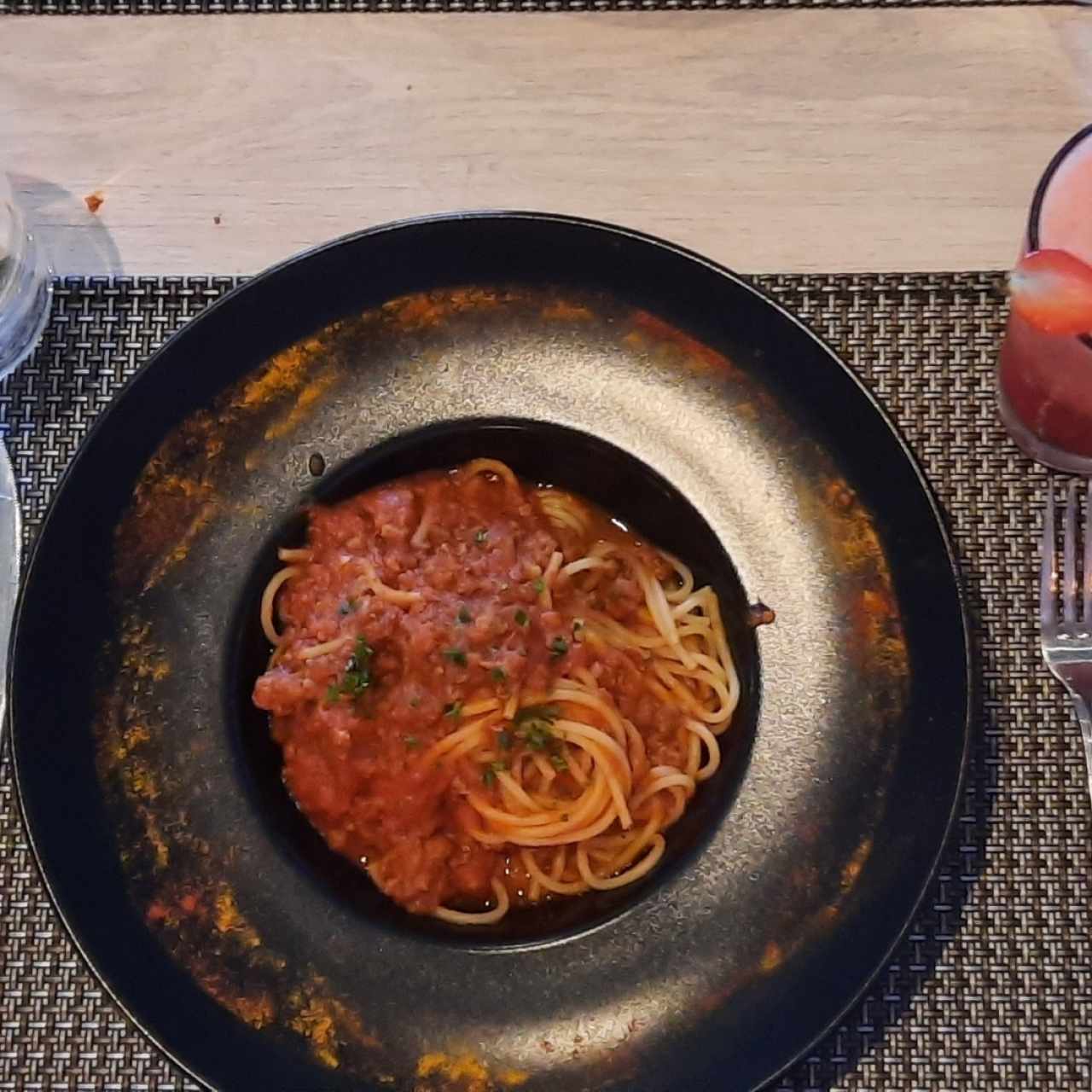 spaguetti a la boloñesa.