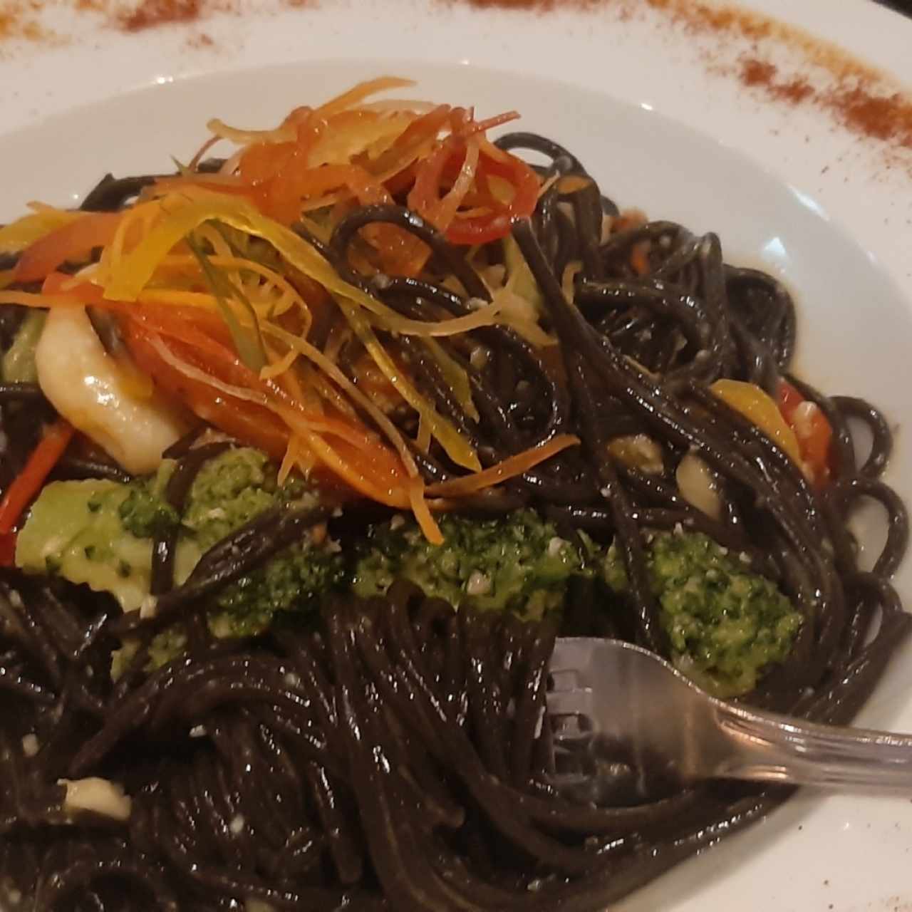 pasta en tinta de calamar