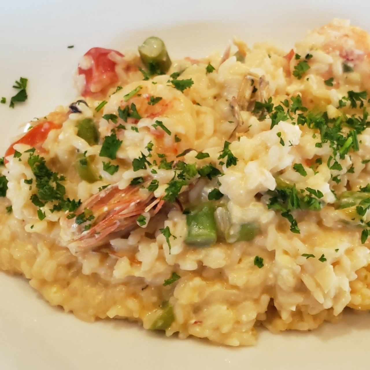 Risotto Langostinos y Esparragos