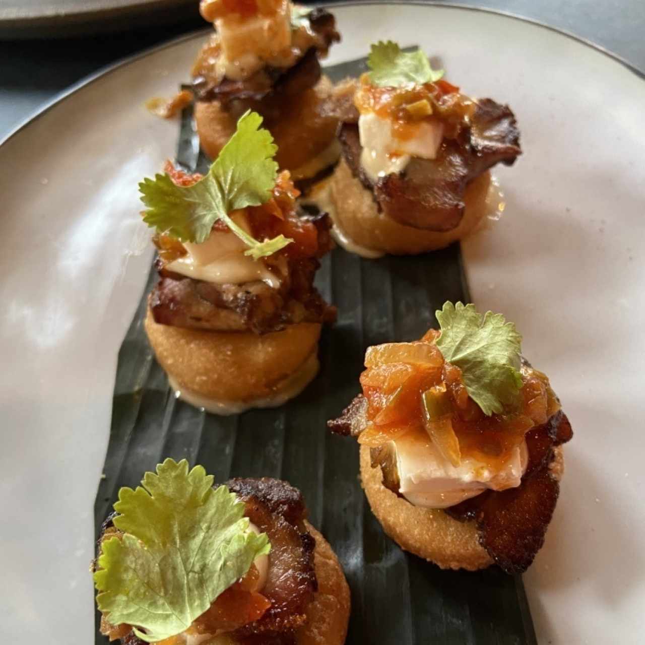 Arepas con bacon