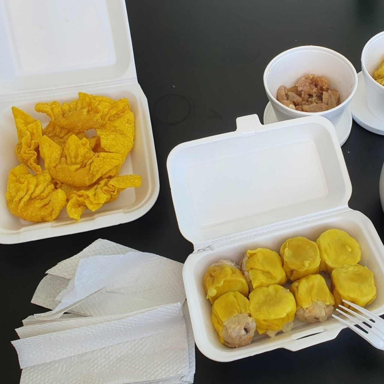 siu mai y Wanton de camarón 