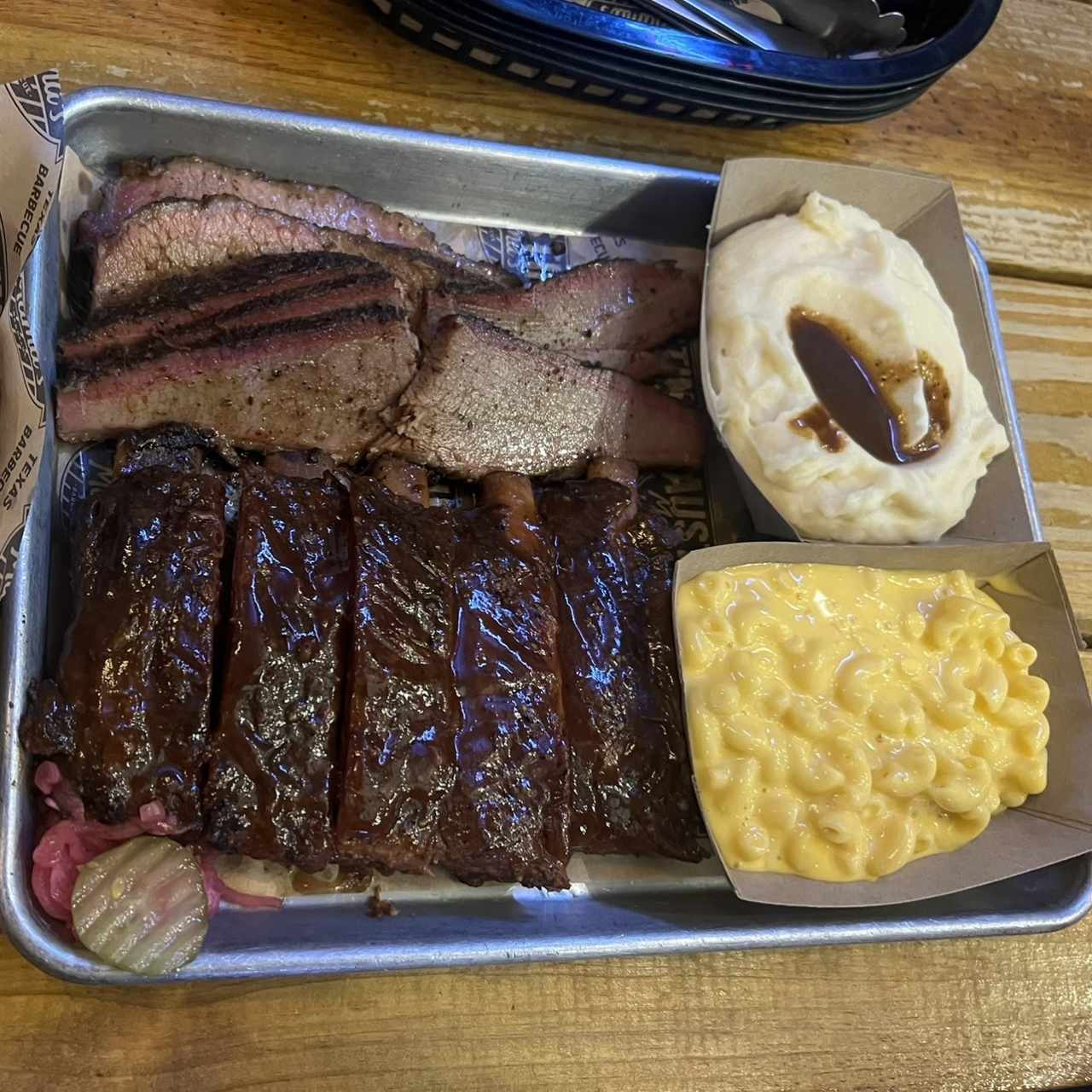 Brisket, St. Louis ribs, mac & cheese, pure