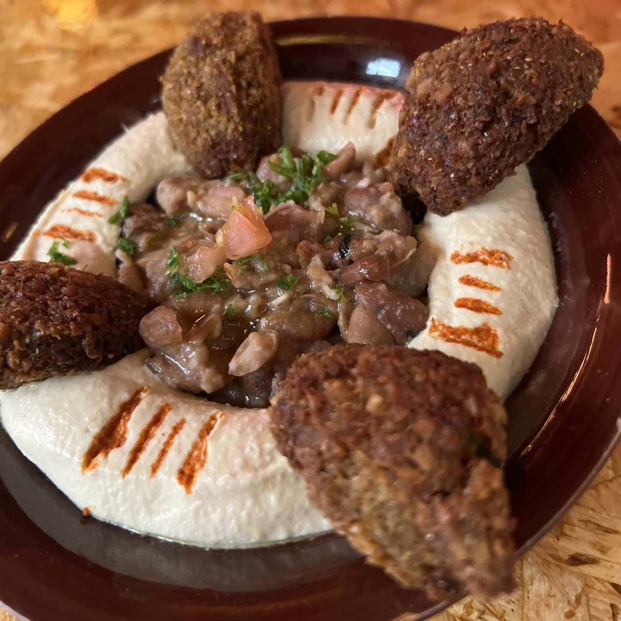 Hummus con Foul y Falafel