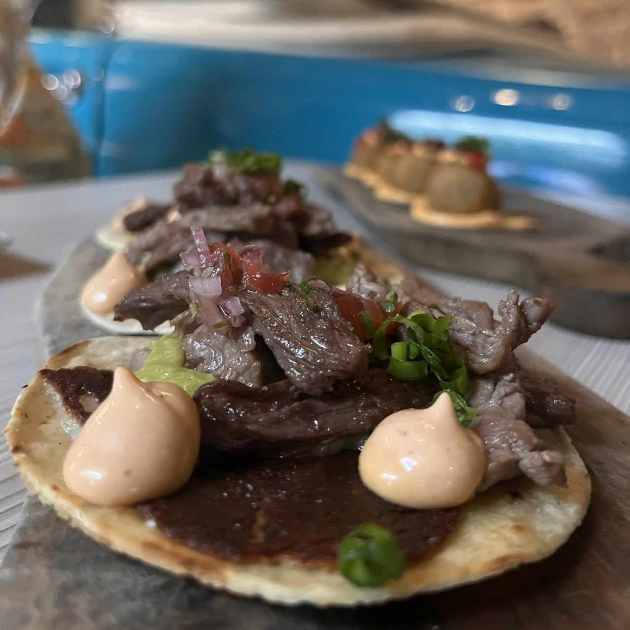 Entradas -Appetizers - Tacos de entraña