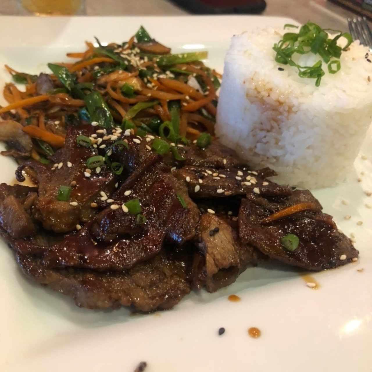 filete de res en salsa teriyaki