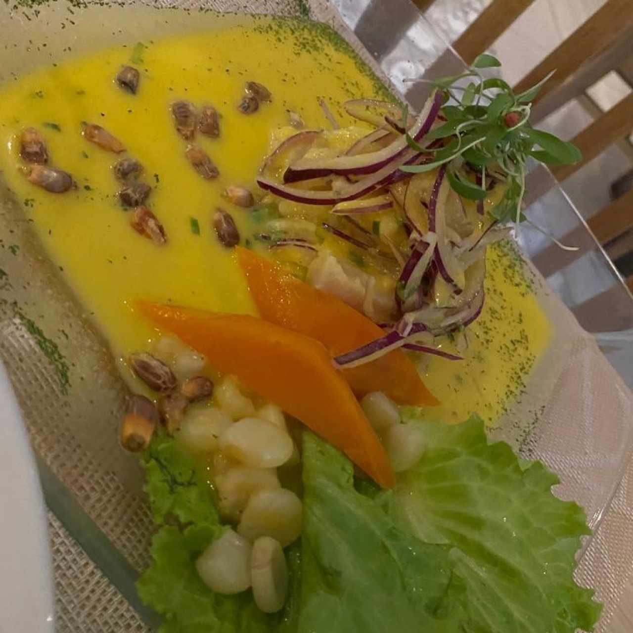 Ceviche de Corvina con Crema de Aguacate