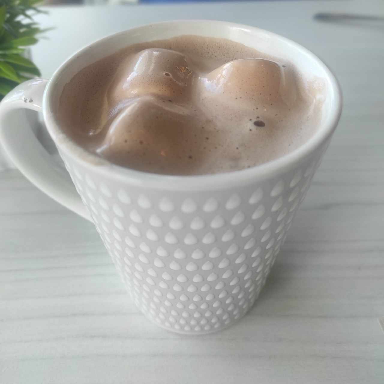 Chocolate caliente con malvas 