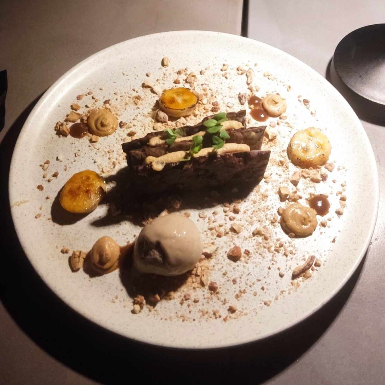 Milhojas de caramelo y banana