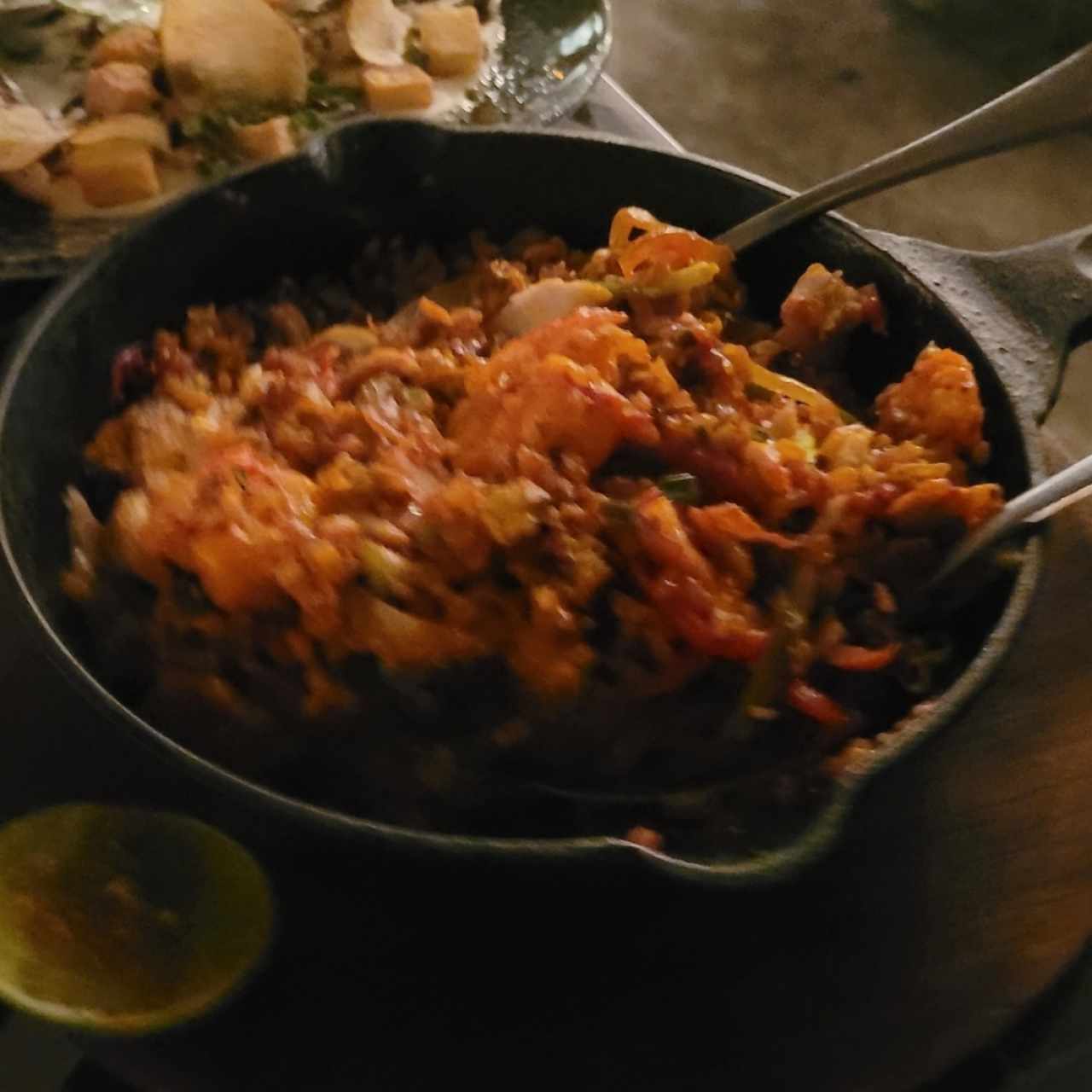 Arroz con Concolón de mariscos y Pescado