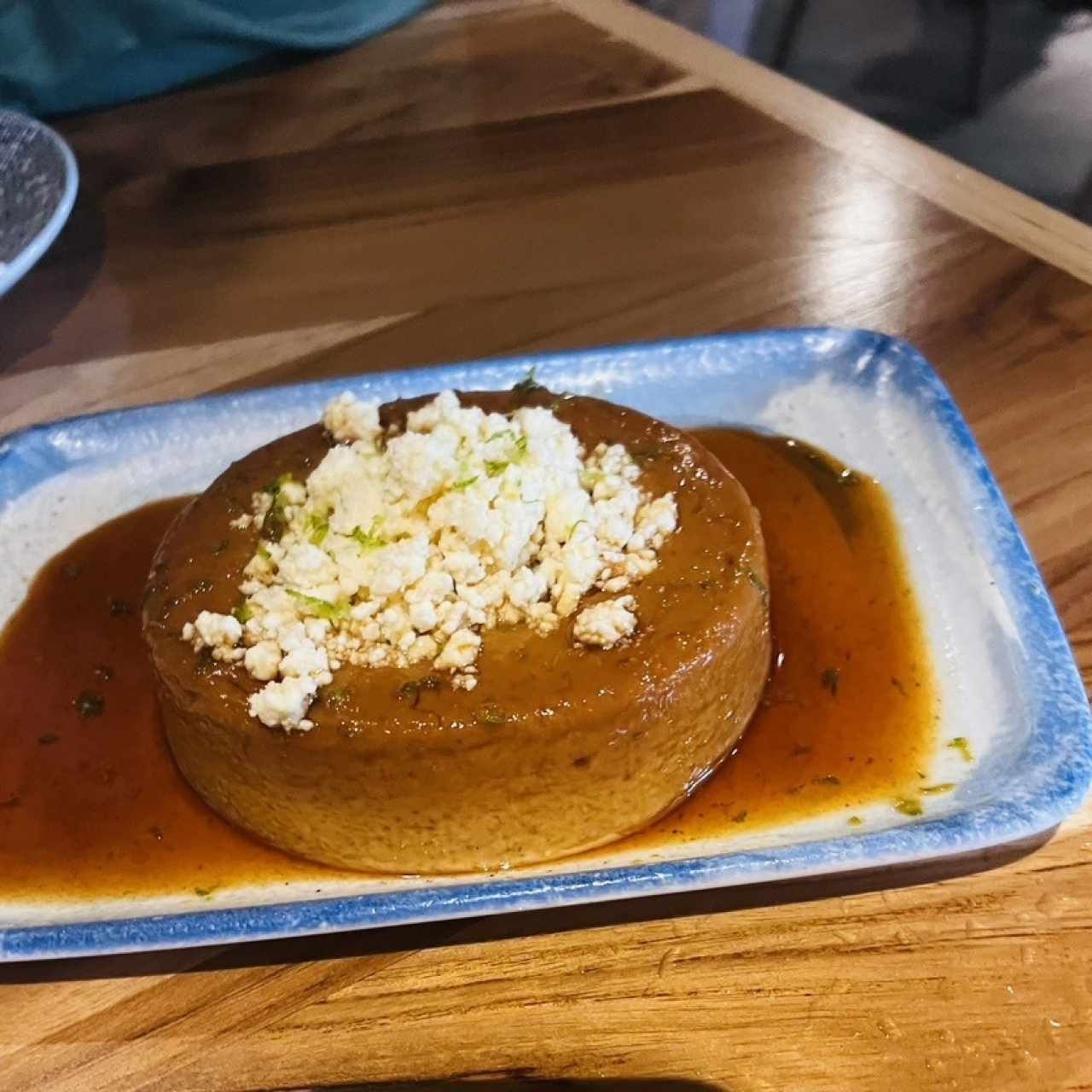 Flan de café con queso blanco