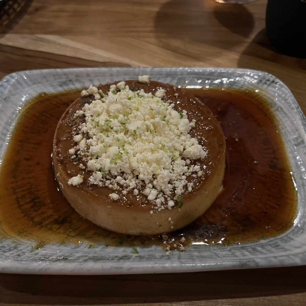 Flan con queso blanco