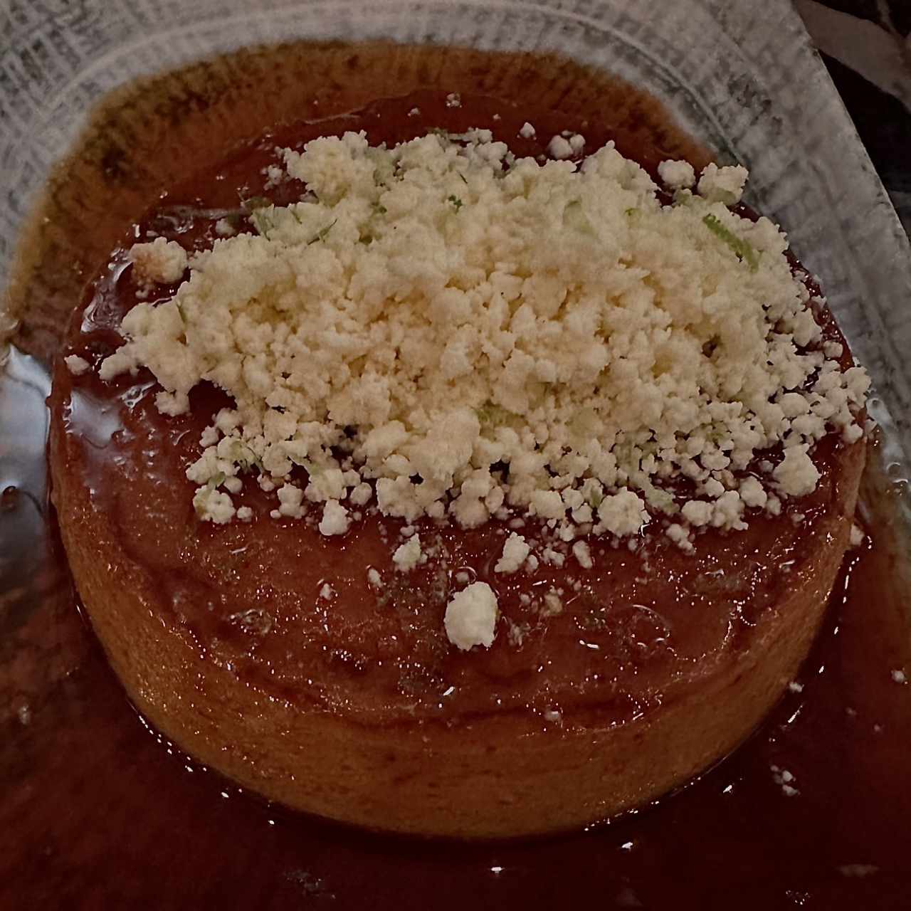 Flan de café con queso blanco ($11)