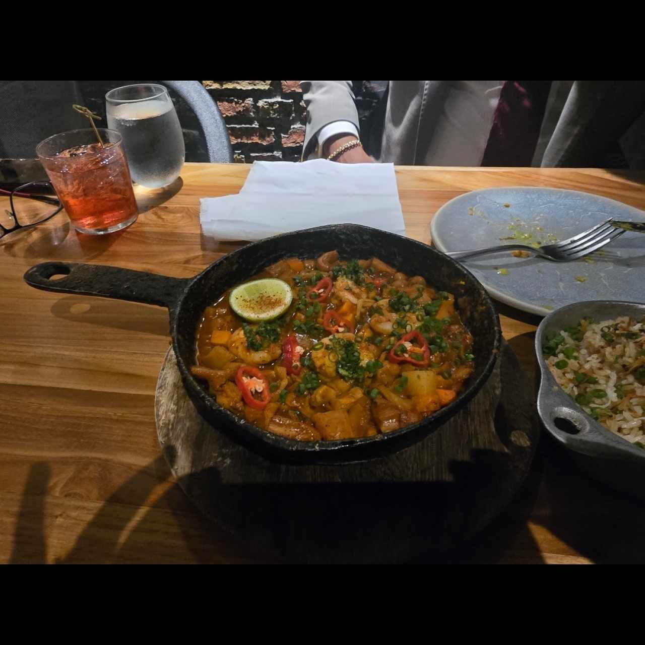 Arroz con Concolón de mariscos y Pescado