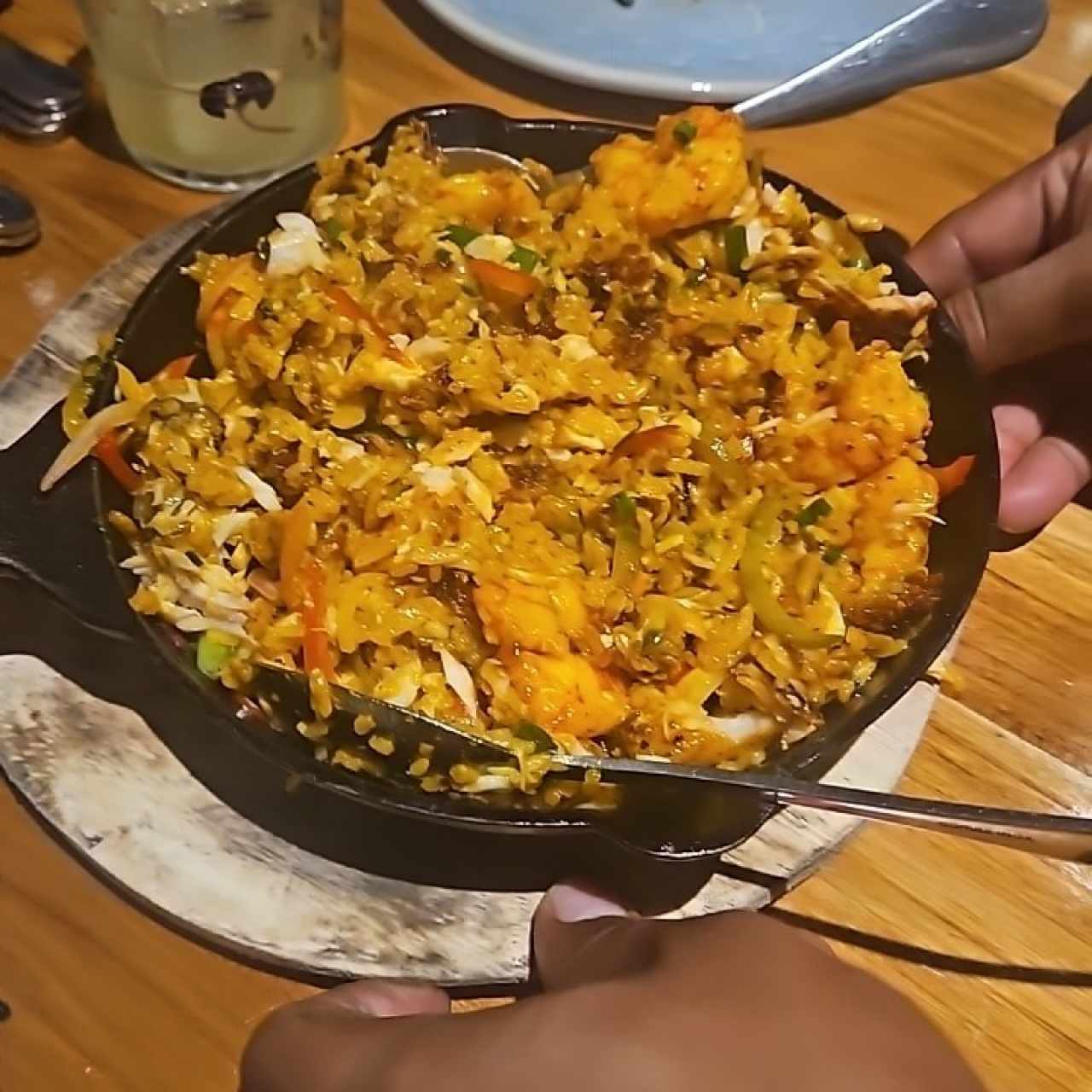 Arroz con Concolón de mariscos y Pescado