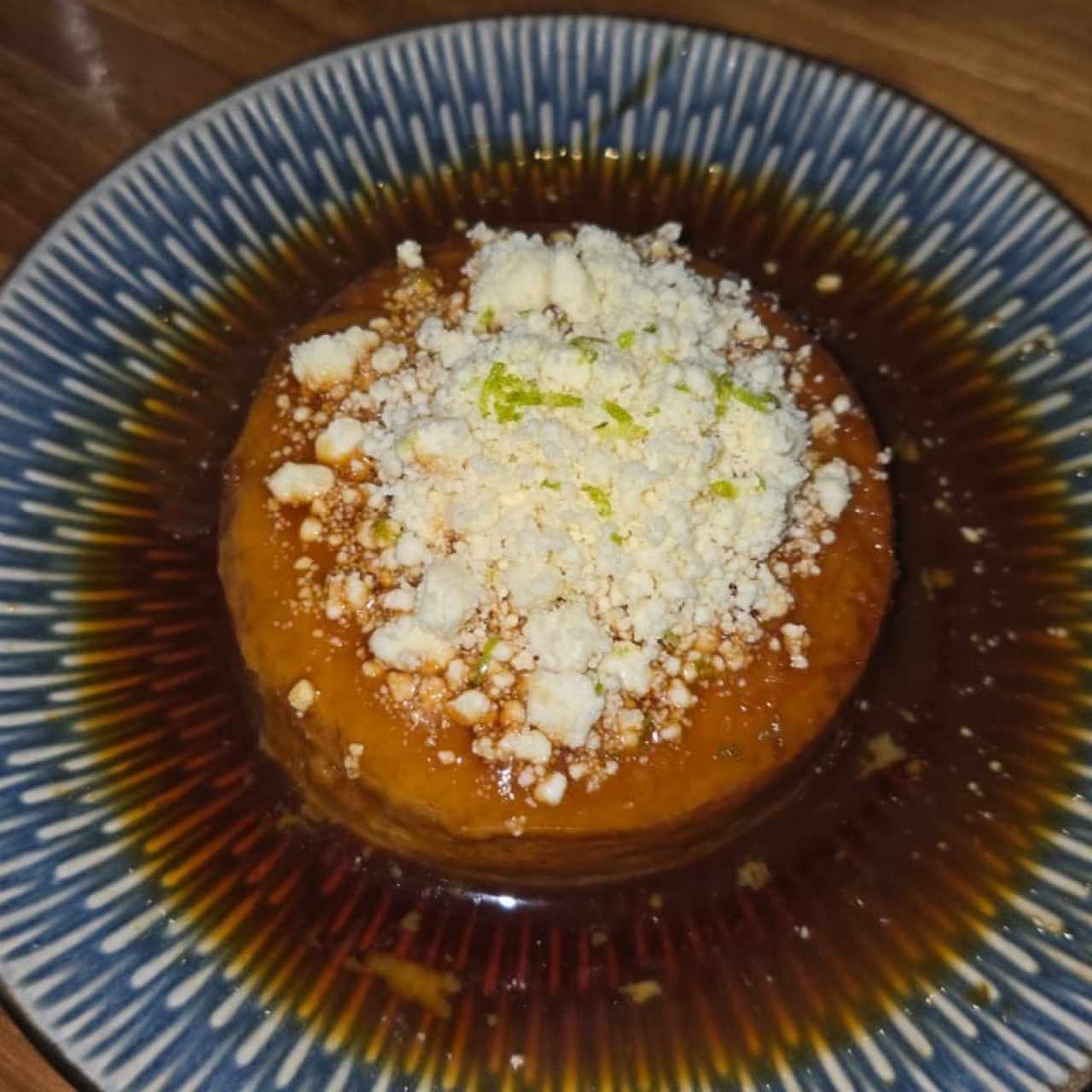 Flan de café con queso blanco