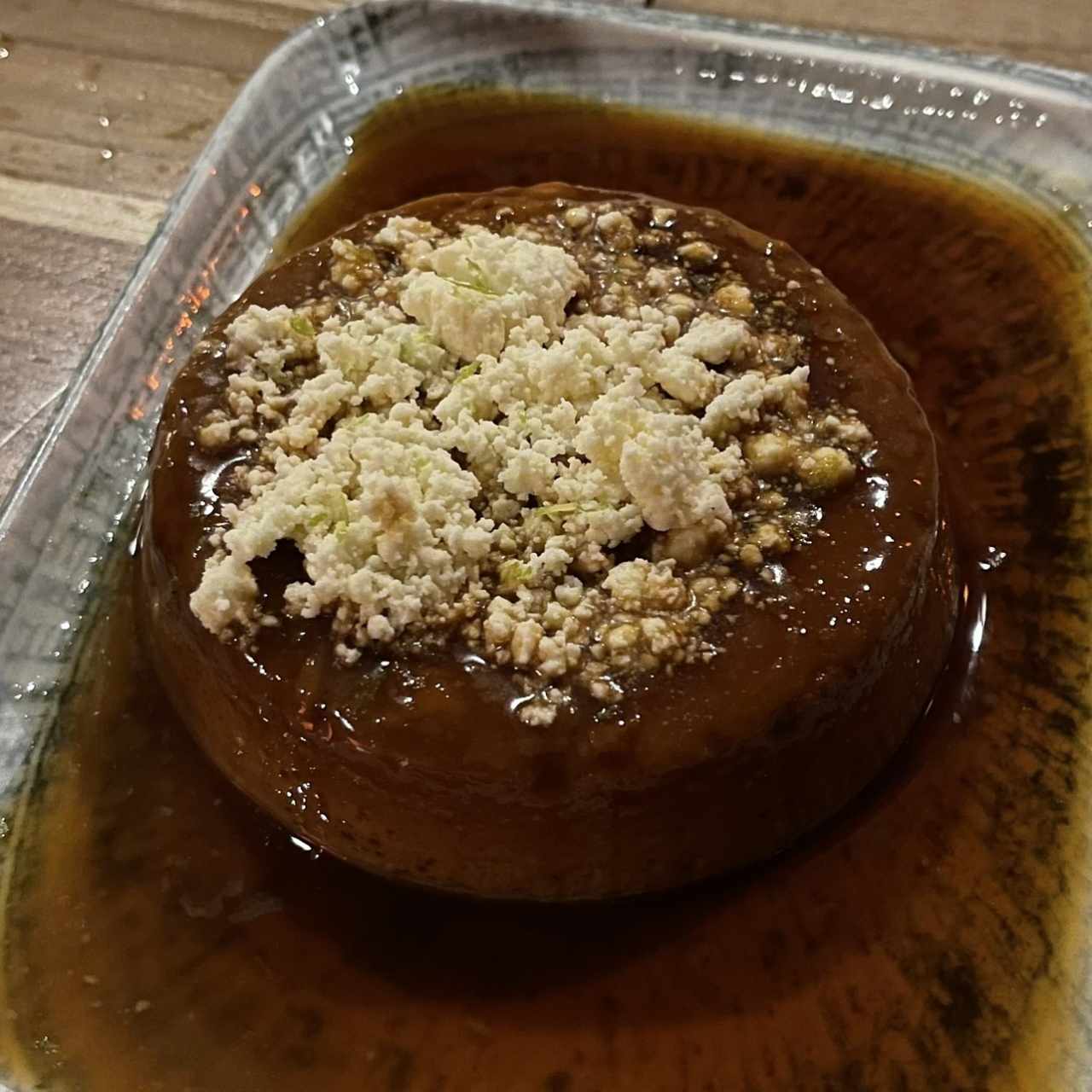 Flan de café con queso blanco