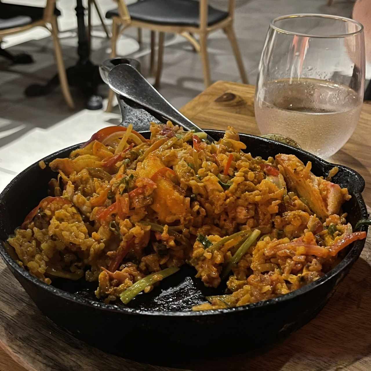 Arroz con Concolón de mariscos y Pescado