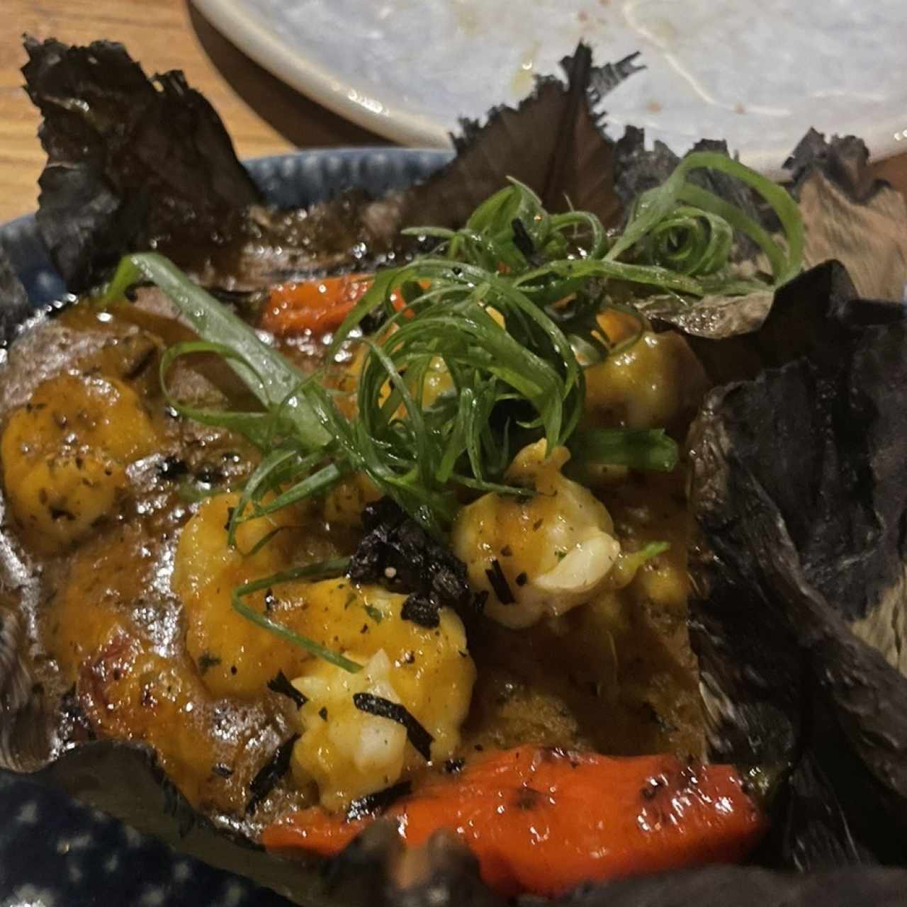 Tamal de arroz con langostino