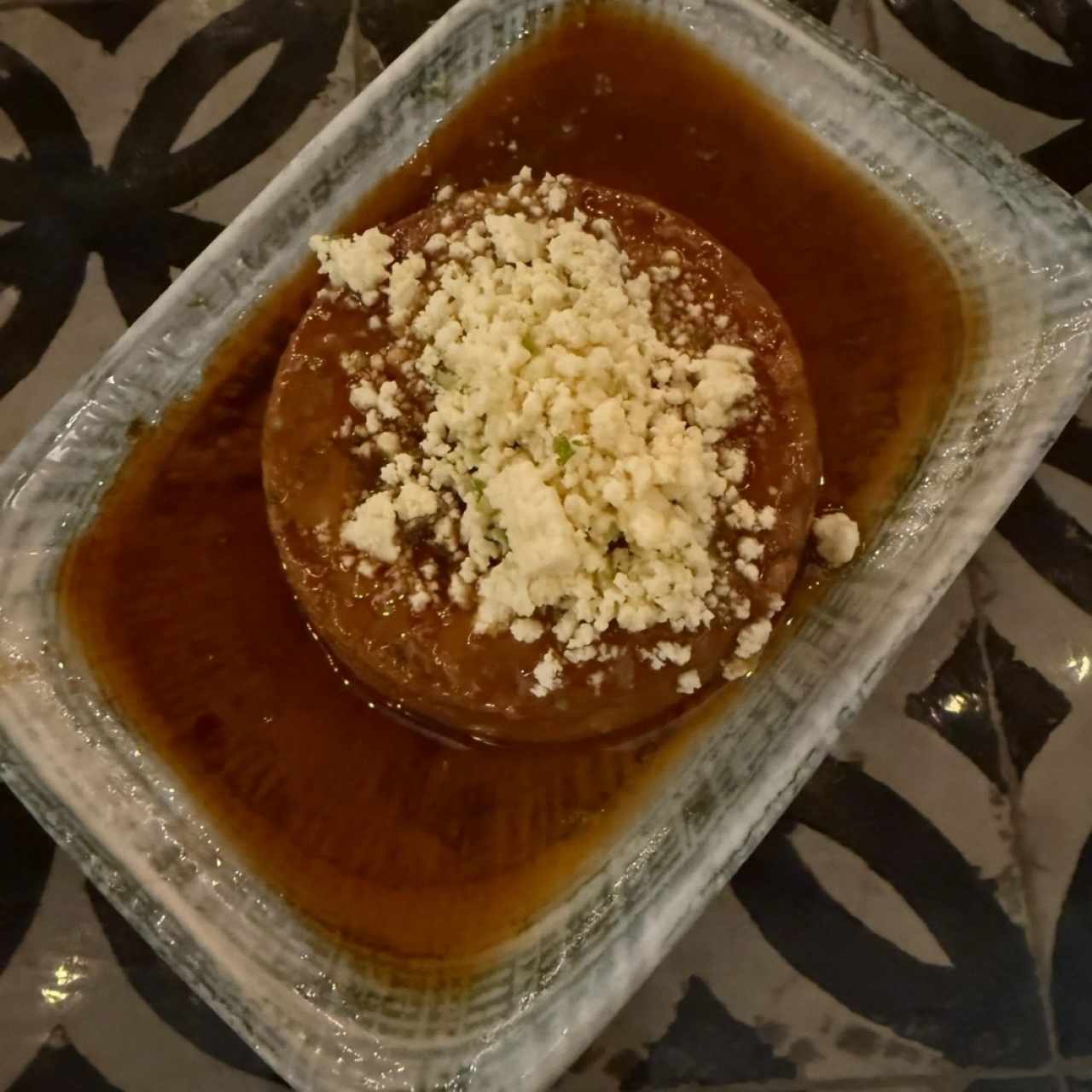 Flan de café con queso blanco