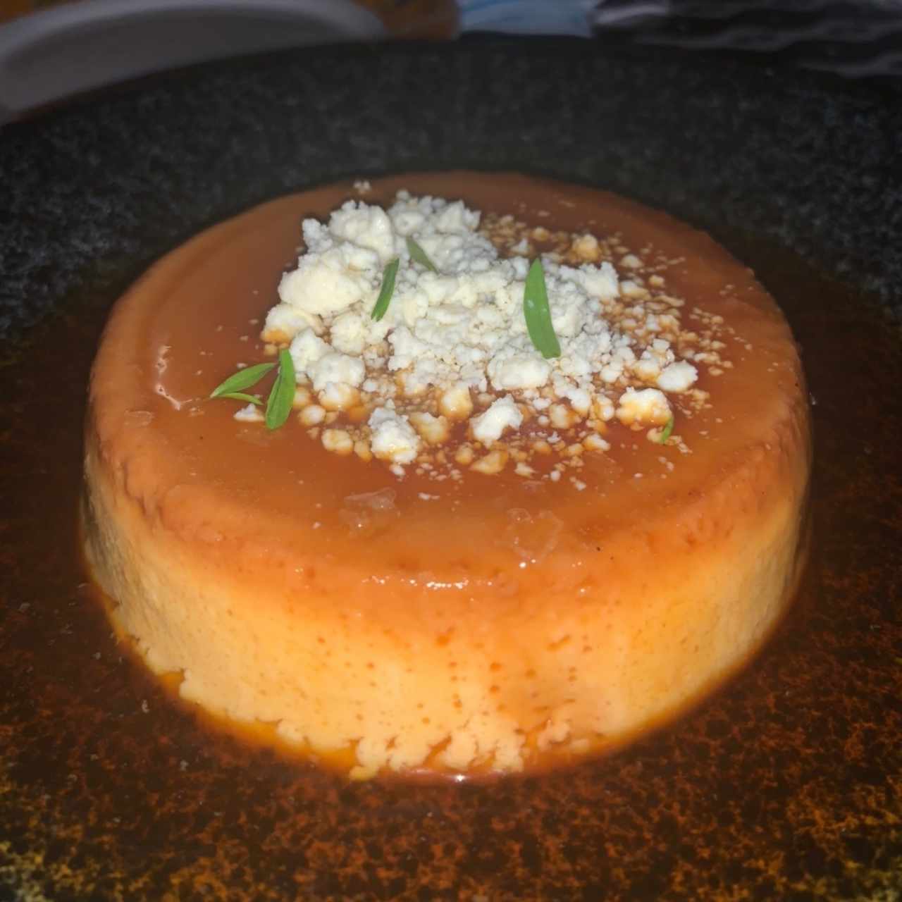 Flan de cafe con queso blanco