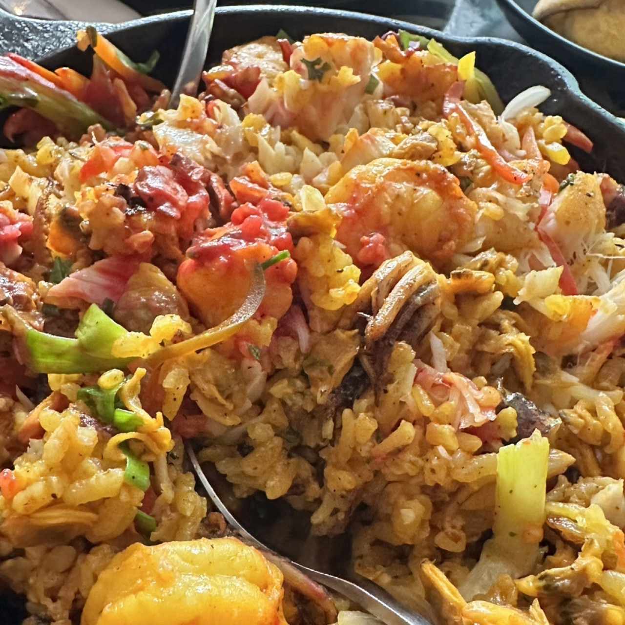 Arroz con Concolón de mariscos y Pescado