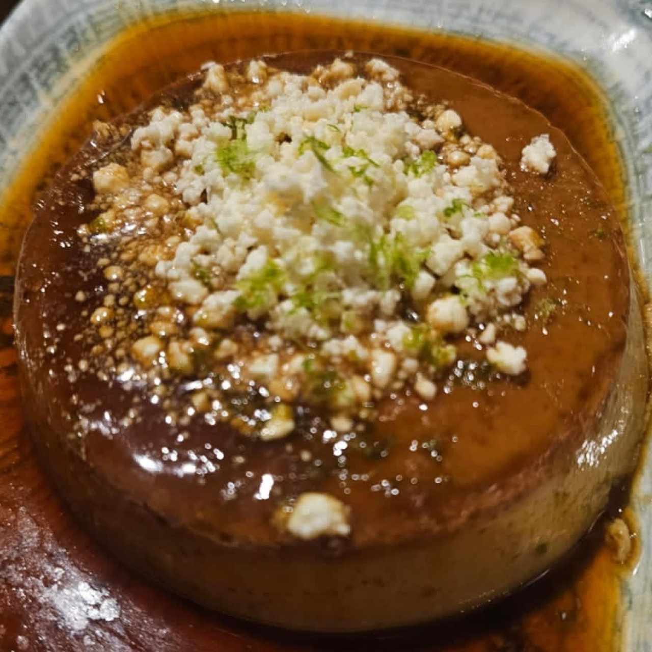 Flan de café con queso blanco