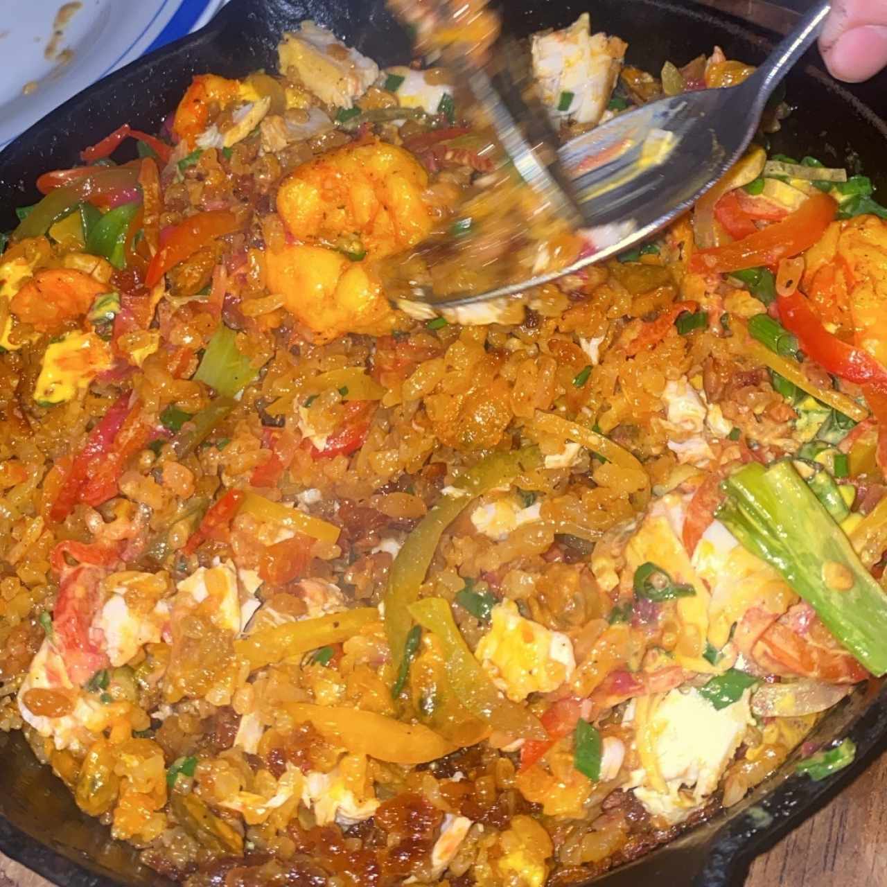 Arroz con Concolón de mariscos y Pescado