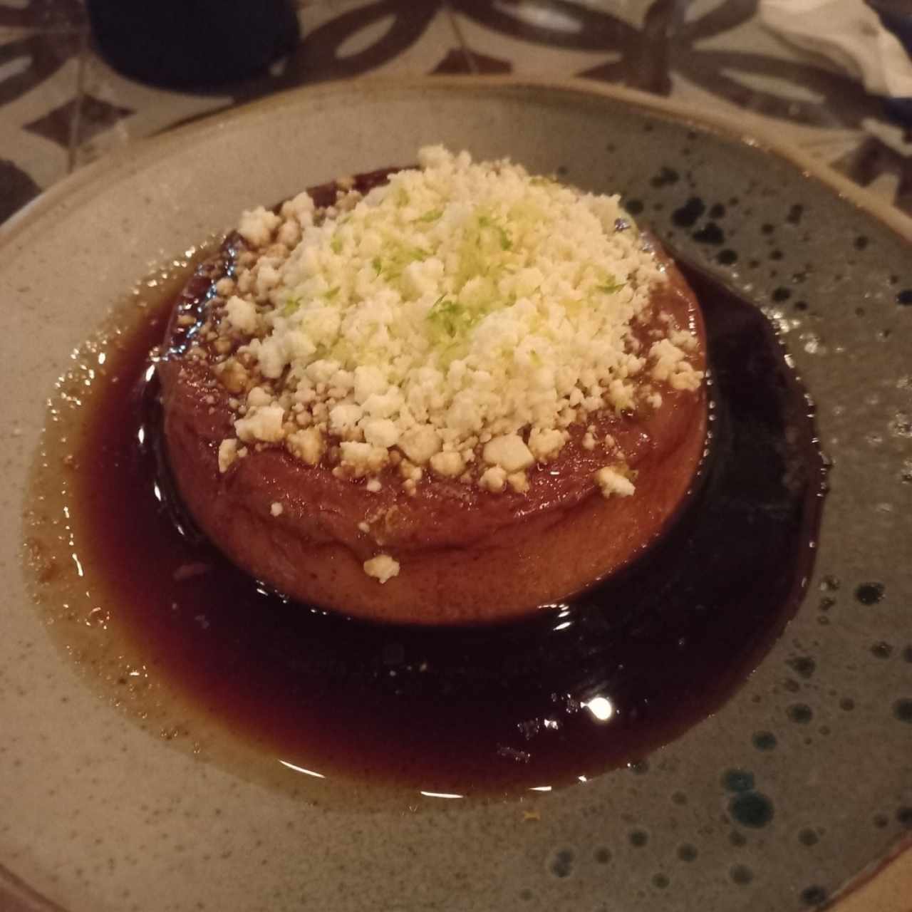 Flan de café con queso