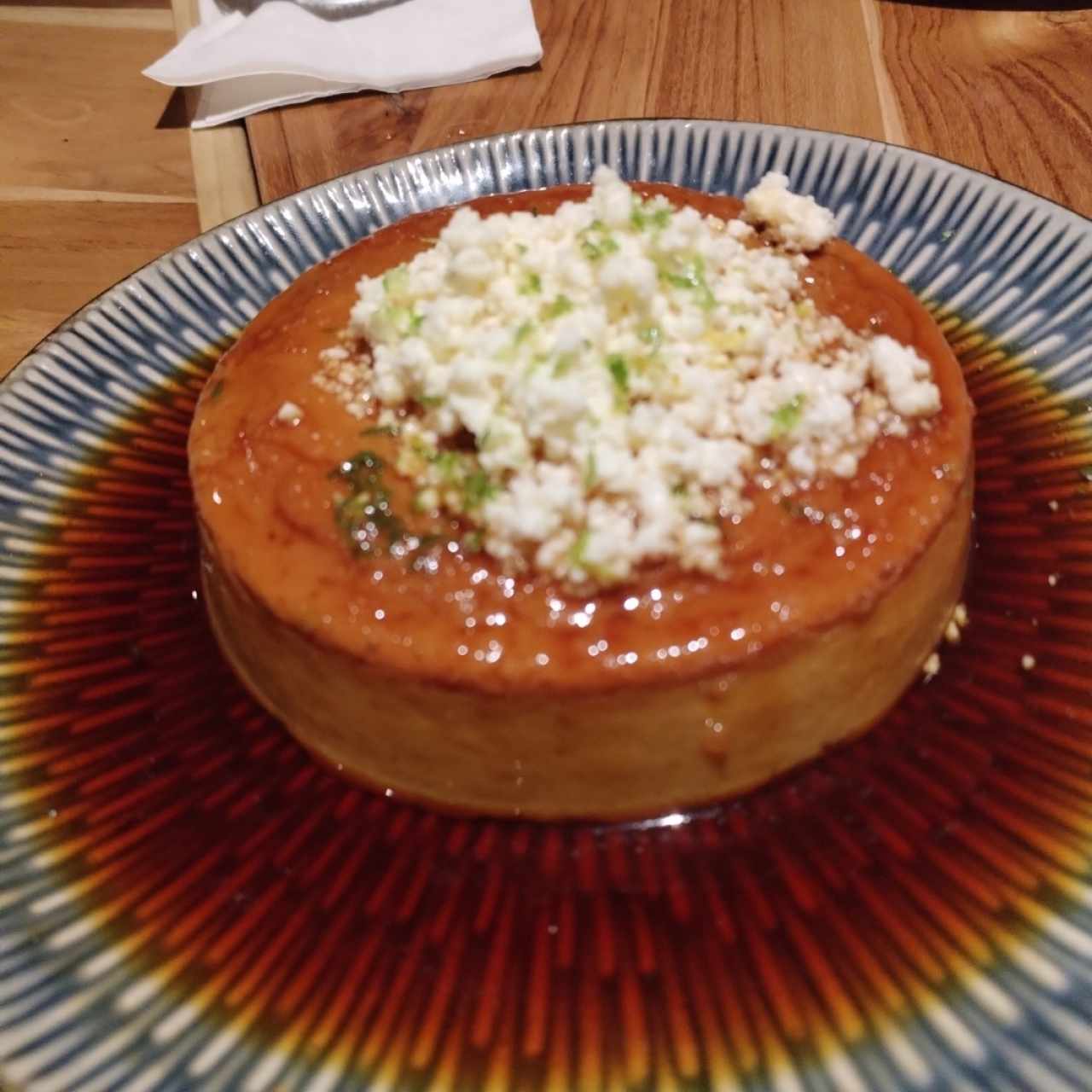 Flan de café con queso blanco