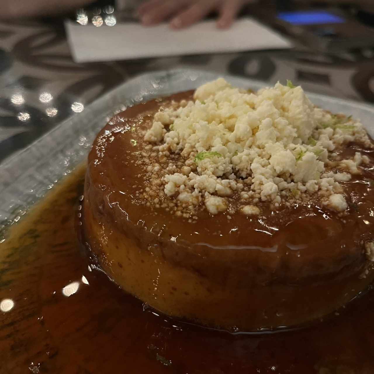 Flan de café con queso blanco