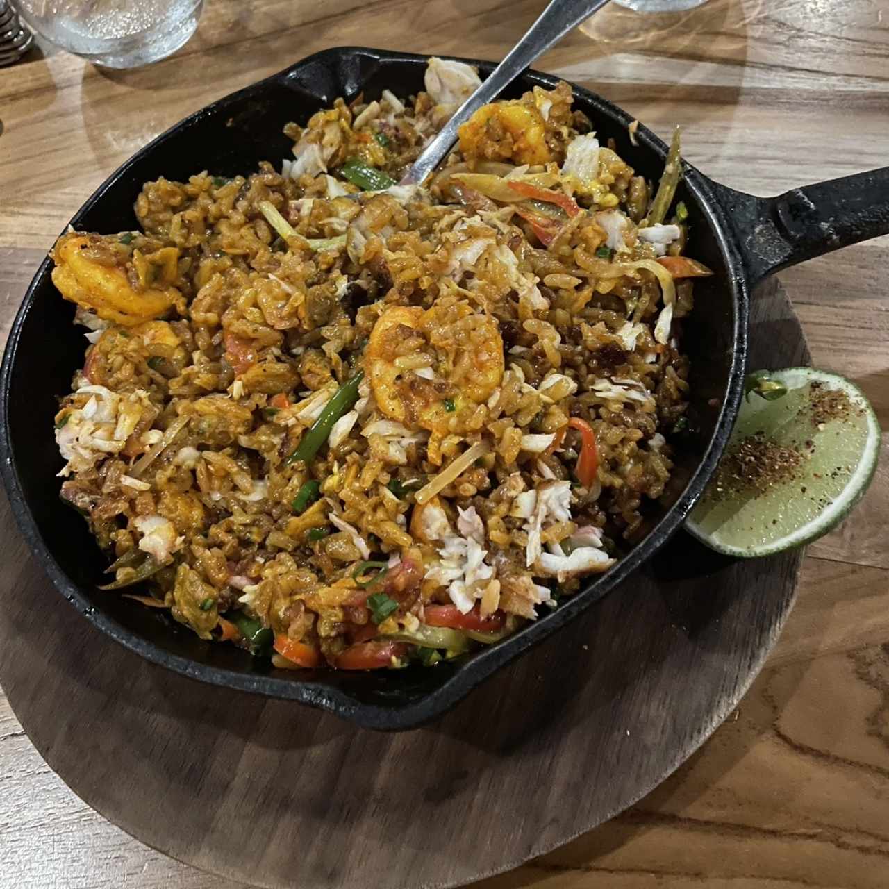 Arroz con Concolón de mariscos y Pescado