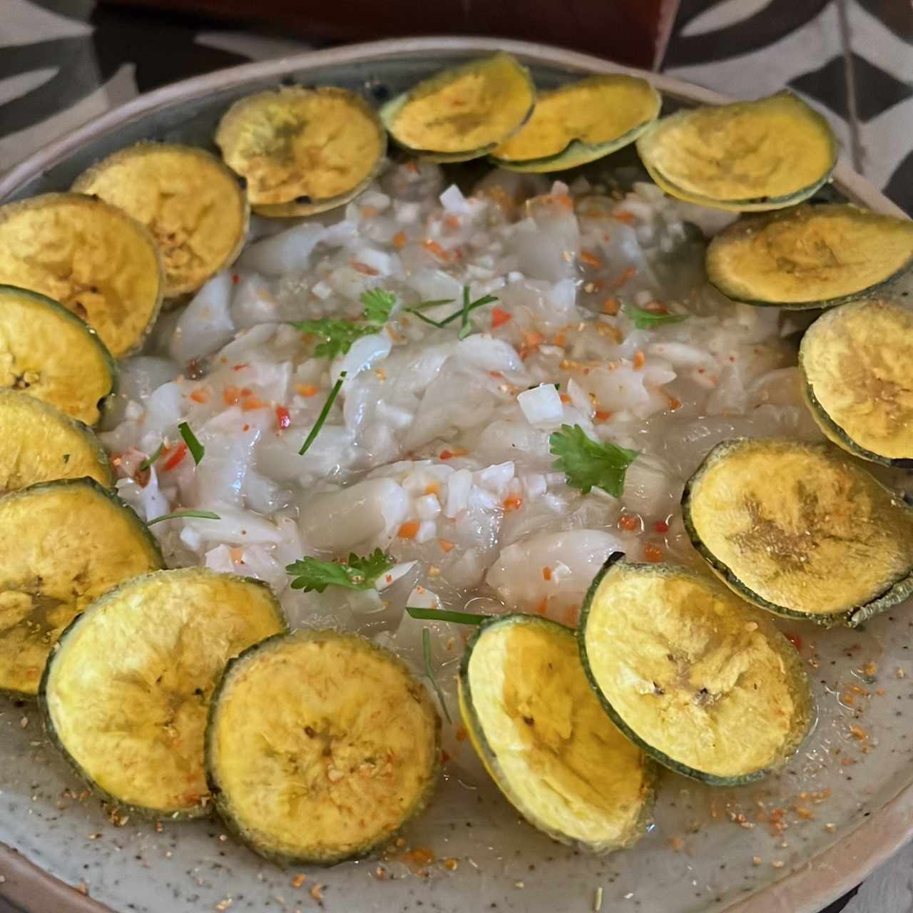 Ceviche de mamón chino (vegano)